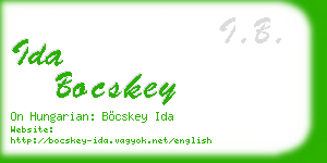 ida bocskey business card